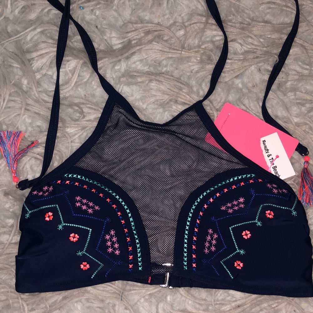Heat mesh blue coral halter bikini - Picture 2 of 5